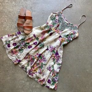 Blue Bird  | BOHO Floral Beaded Bodice Sundress